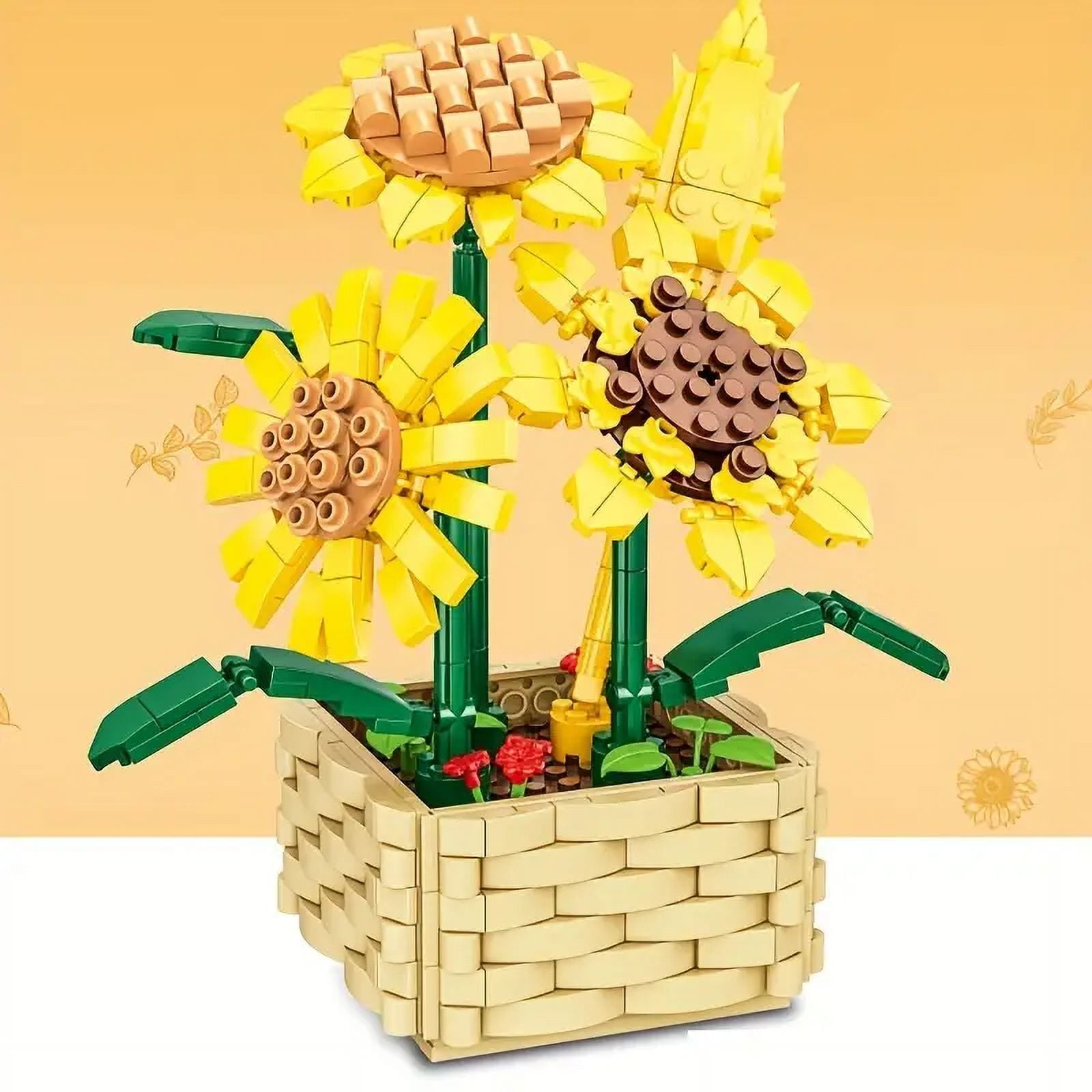 Preserved Flower Sunflower Building Blocks, Tabletop Decorations, DIY
