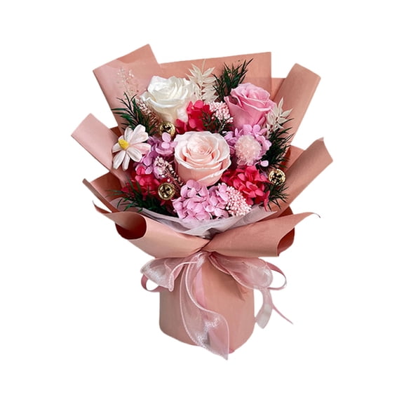 Preserved Flowers Bouquet - Valentine's Day Forever Flowers, Real Eternal Roses Bouquet for Mothers, Mom, Wife Anniversary Birthday Gifts for Women Men
