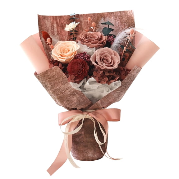 Preserved Flowers Rose Bouquet Gift Set,100% Flowers for Delivery,Perfect for Valentine's Day, Mother's Day, Christmas and Birthday Gifts,For Wife, Girlfriend and Mom (Dusty Rose) A101