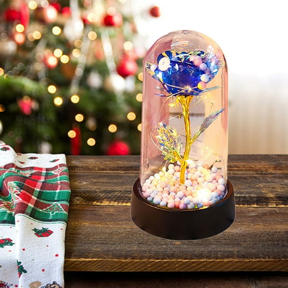 Camnix Forever Rose for Women Mom Wife,Mothers Day Forever Rose Gift Ideas,Galaxy Rose Flower Light Up in Glass Dome, Eternal Roses Birthday Butterfly Gifts for Women