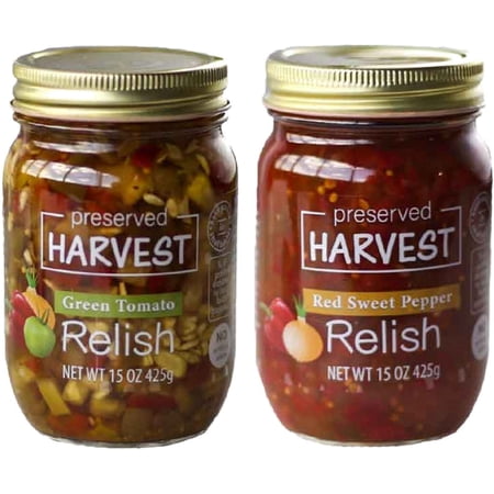Preserved Harvest Green Tomato & Sweet Pepper Relish, 15 oz. Jars, Variety 2-Pack