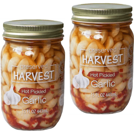 Preserved Harvest Hot Pickled Garlic Cloves, 15 fl. oz. Jars, 2-Pack