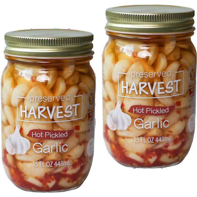 Preserved Harvest Spicy Fresh Flavored Whole Hot Pickled Garlic Cloves