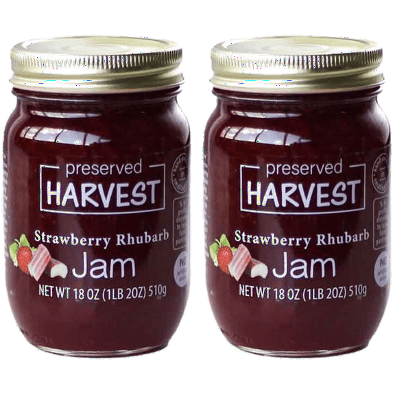 Preserved Harvest Old Fashioned Strawberry Rhubarb Jam, 18 oz. Jars, 2-Pack