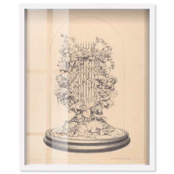 Preserved Memory Shadowbox Print Vintage Art by Art Remedy, White Frame, 24 x 30