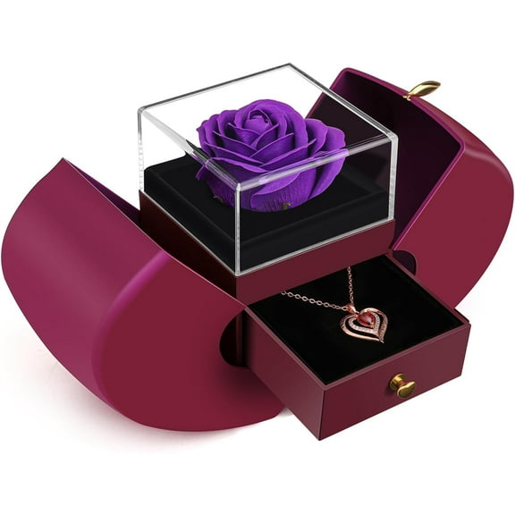 Preserved Purple Real Rose, Gifts for Mom, Wife, Girlfriend, Women, Her  Mothers Day, Birthday, Anniversary, Thanksgiving, Christmas, Valentines Day