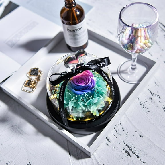 Preserved Real Rose With LED Light Eternal Flowers Rose Gifts For Mom Grandma Wife On Mothers Day Birthday Valentines Christmas And Thanksgiving.Preserved Roses In Gift Box, Camouflage