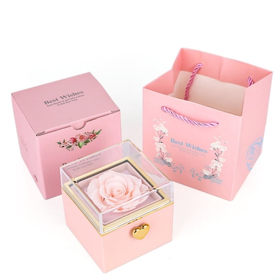 Preserved Real Rose with Rotating Sunflower Necklace - 100 Languages I Love You Eternal Flowers Gifts for Mom Wife Girlfriend, for Valentine's Birthday Anniversary