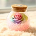 thumbnail image 1 of Preserved Real Roses with Colorful Mood Light Wishing Bottle,Eternal Rose，Never Withered Flowers, Christmas Anniversary Valentine's Mother's Day,a Gifts for Women 4.3inch, 1 of 6