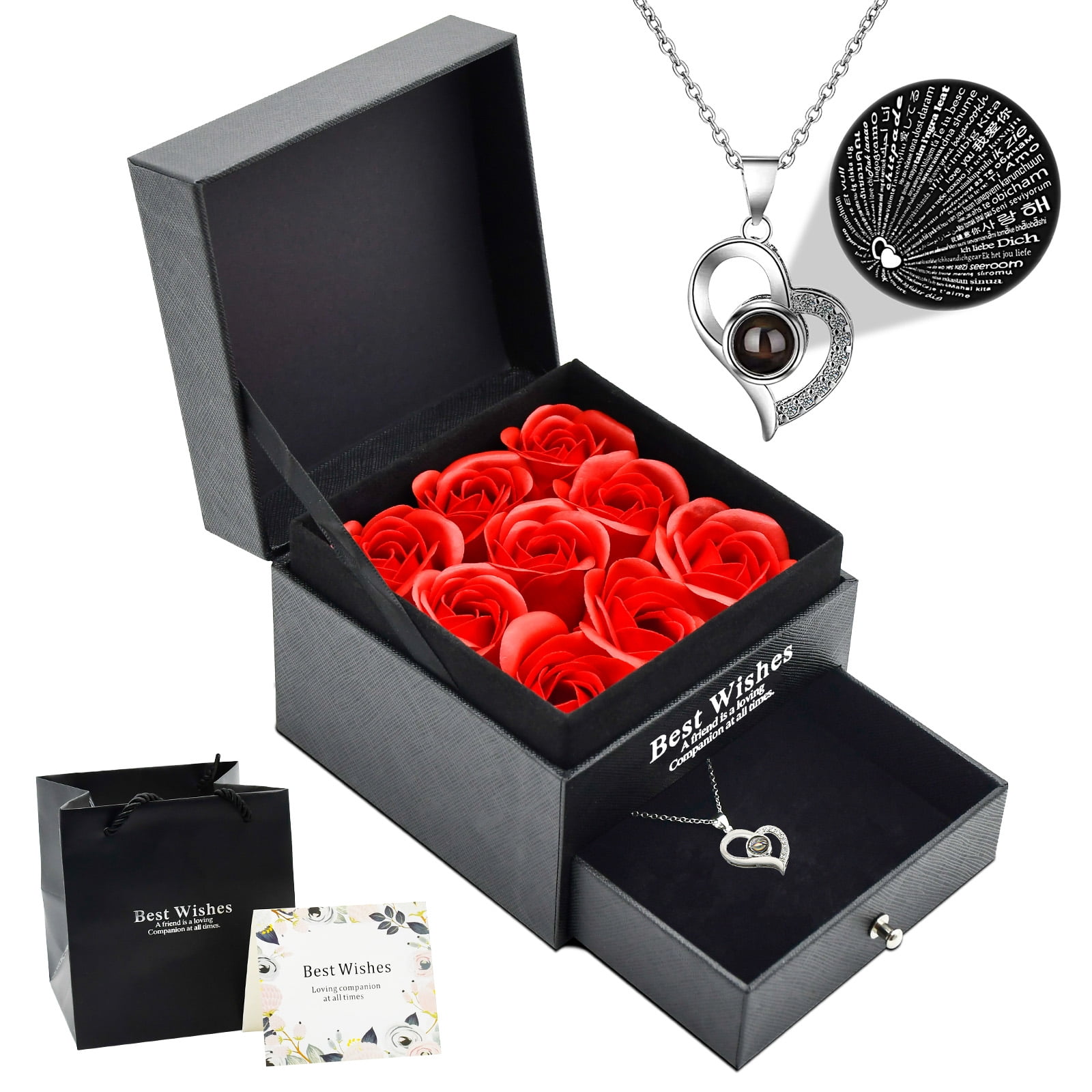 Preserved Red Real Rose Gifts for Women, Birthday Gifts for Women with