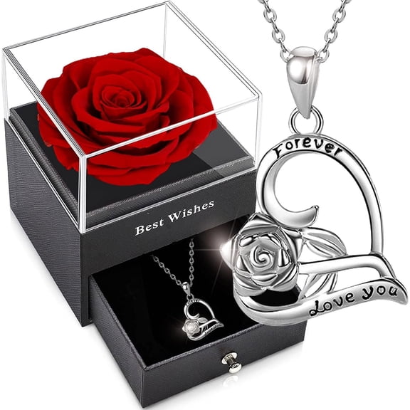 Preserved Rose Box,Eternal Flower,Forever Real Rose, Infinity Rose for Girlfriend, Women, Mom, Wife Christmas, Valentine's Day, Mother's Day, Birthday, Anniversary, Thanksgiving
