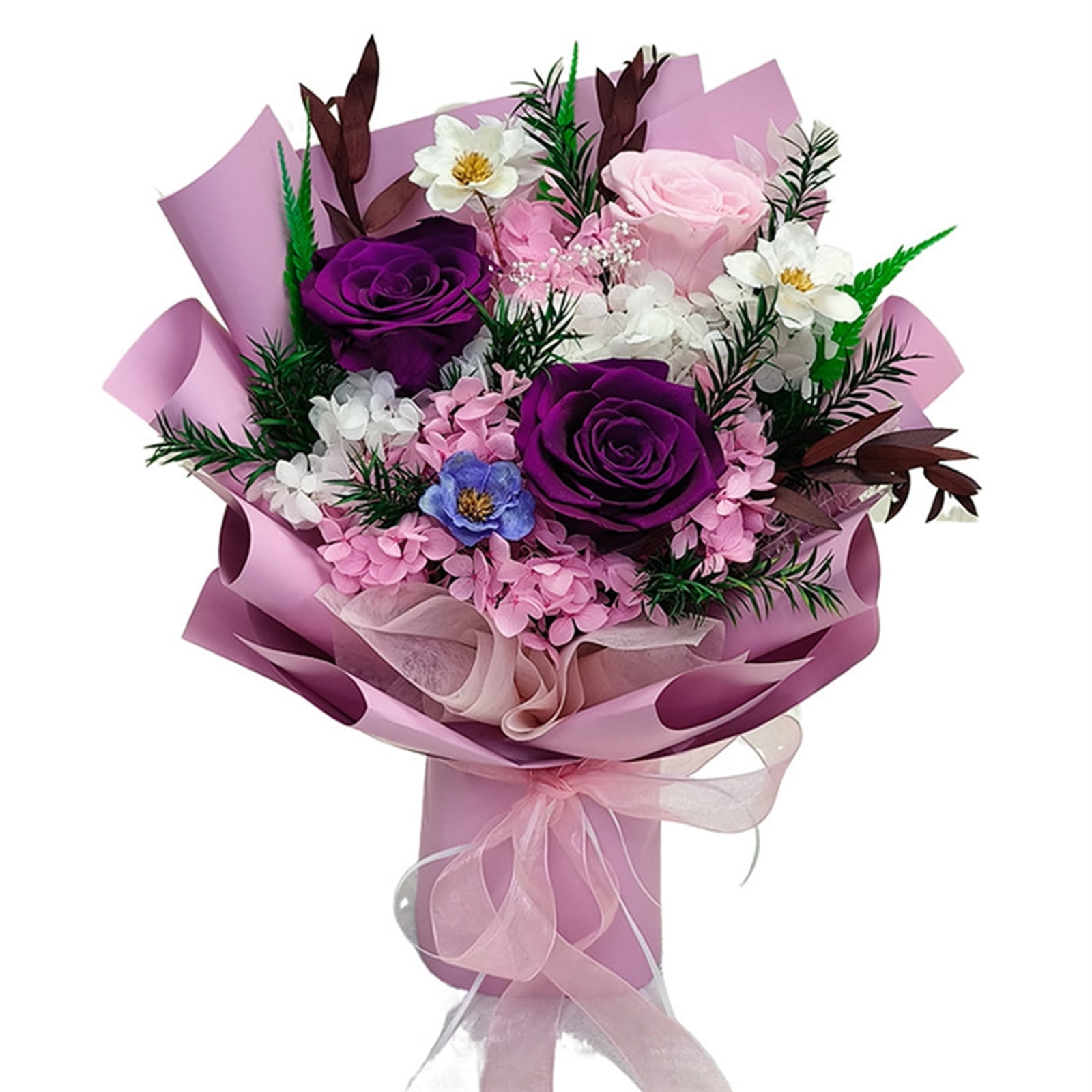 Preserved Rose Flower Delivery, Preserved Flowers Bouquets, Purple Rose Bouquets That Last 1-3 Years, Gift for Her: Birthday Christmas Valentine's Day Mother's Day, Room Decoration