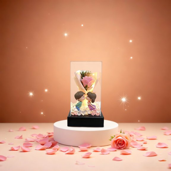 Preserved Rose Gift for Mom, Mother’s Day, Pink Rose Bouquet for Women, Home Décor, Anniversary, Birthday