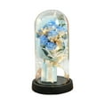 thumbnail image 1 of Preserved Rose Lamp, 7 Rose Bouquet with Gypsophila in Glass Dome, LED Light Base for Romantic Gift, 1 of 6