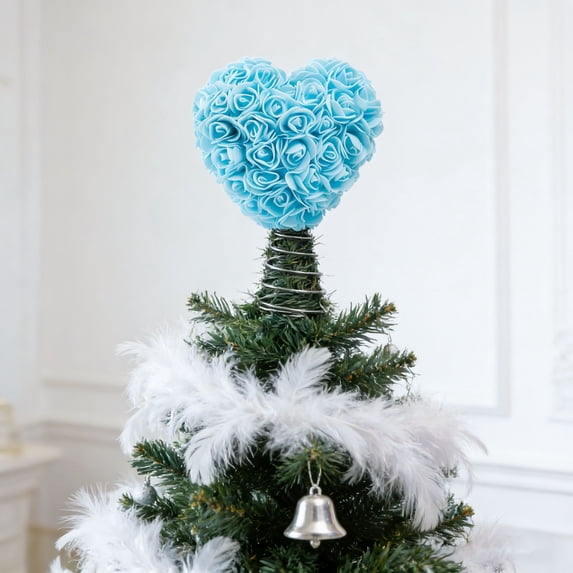 Preserved Rose Tree Topper Ornament, Valentines Day Decorations for Home, Romantic Floral Wedding Christmas Party Decor, Artificial Flower Tree Top