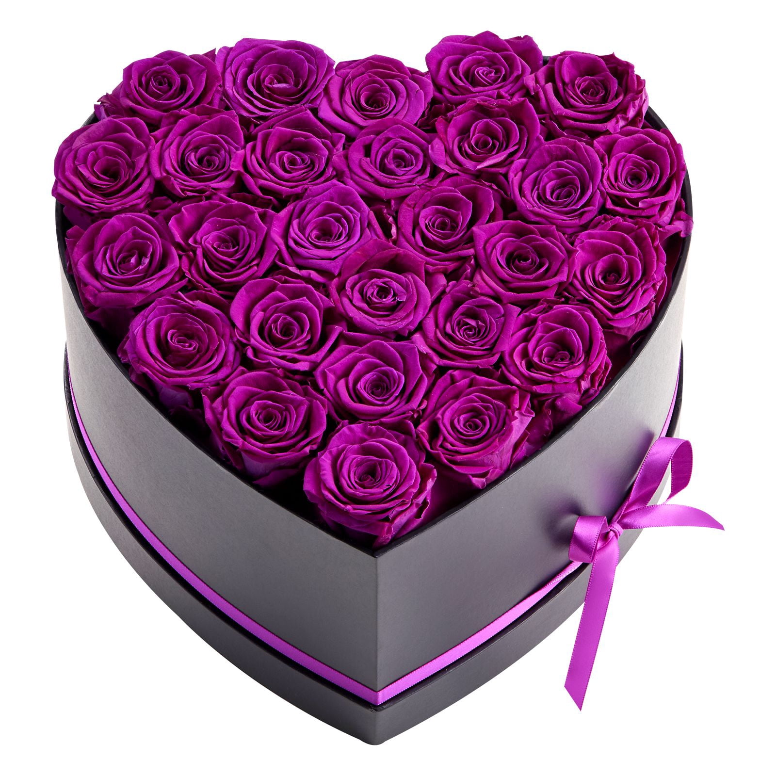 Preserved Roses 27 Real Roses in Heart Box, Lasts Up to 3 Years, No Watering Needed, Light Rose Fragrance, Romantic Gift for Valentine's Day Birthday Christmas