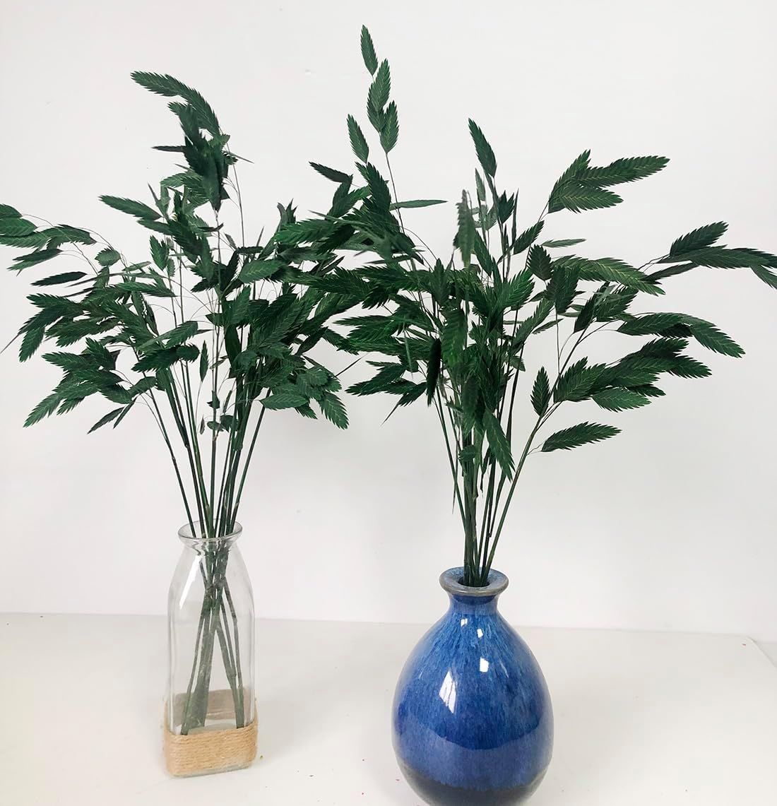 Preserved Wild Oats Flower Bouquet, 18 Inch Natural Chasmanthium