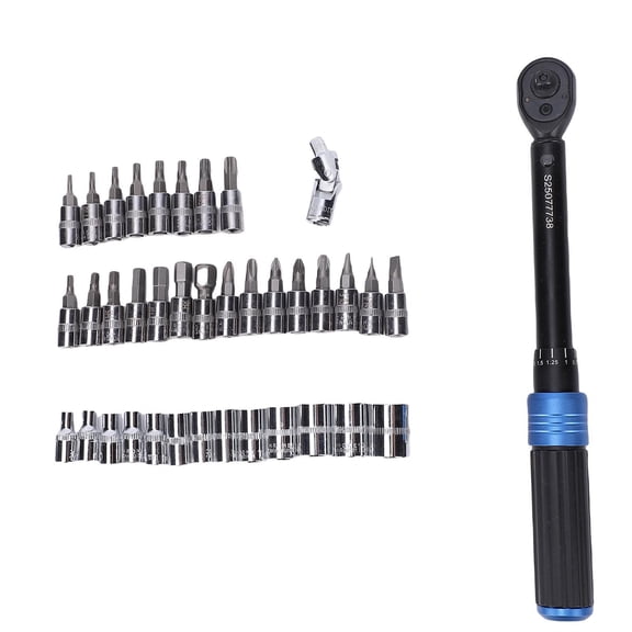 Preset Torsion Wrench Set, 72 Tooth Ratchet Wrench with Sockets and Bits, Industrial Grade Torque Wrench Tool Kit for Vehicle Repair