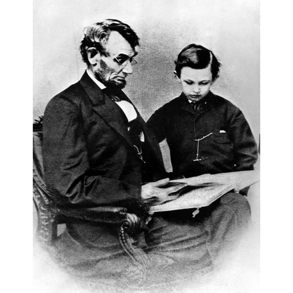 President Abraham Lincoln And Son William Wallace Lincoln History (24 x 36)