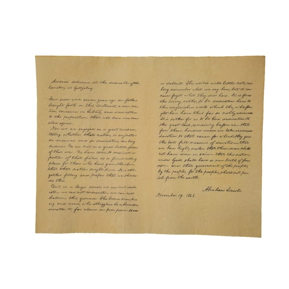 President Abraham Lincoln Gettysburg Address Historical Document 1863 US History