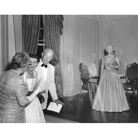 President And Mrs. Eisenhower Attend The Opening Of The First Ladies' Hall Of The Smithsonian Institution. May 24
