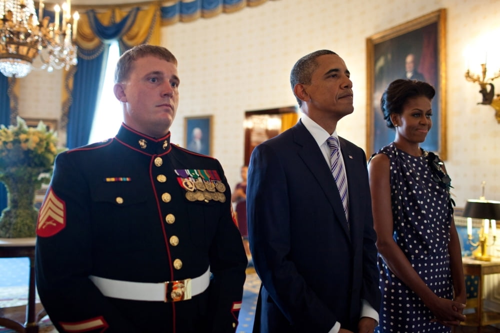 President Barack And Michelle Obama With Dakota Meyer Before Medal Of Honor Presentation Ceremony. Sept. 15 History (