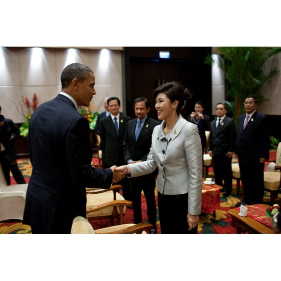 President Barack Obama Greets Prime Minister Yingluck Shinawatra Of Thailand. At The Asean Summit In Nusa Dua History