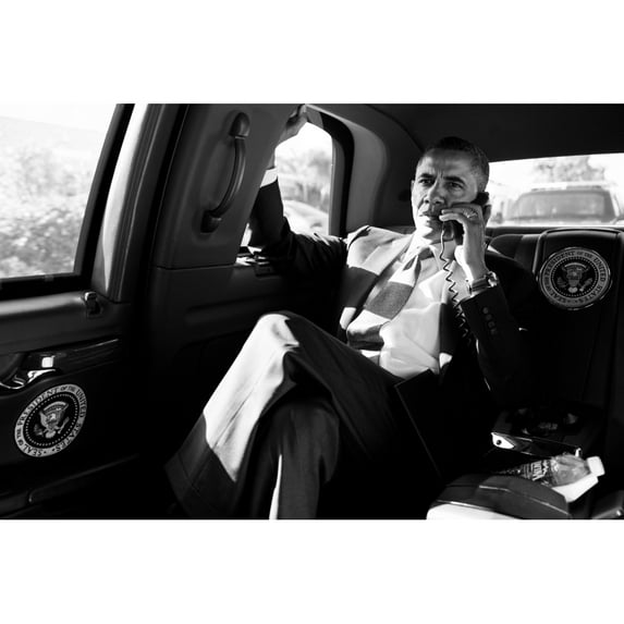 President Barack Obama In A Conference Call With Advisors To Discuss The Aurora History (36 x 24)