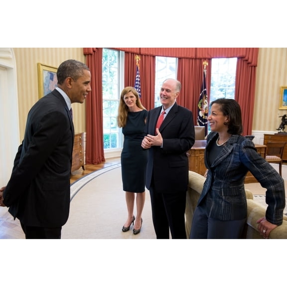 President Barack Obama With Advisors In The Oval Office History (36 x 24)