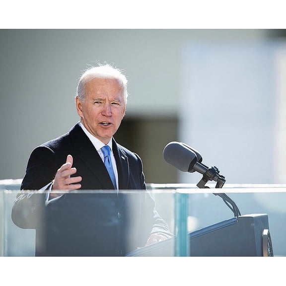 President Biden Addresses Crowd at Inauguration - Style A - 20x30 Inch Laminated Poster - Stunning Detail and Bold Colors