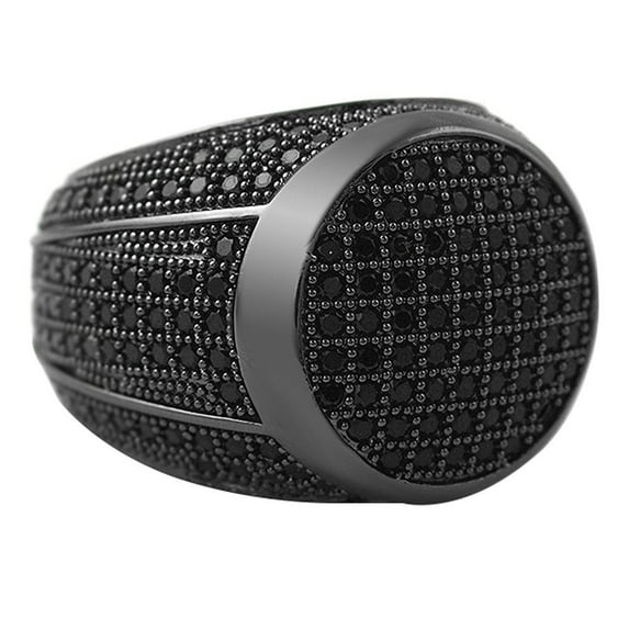President Black CZ Bling Bling Ring (9)