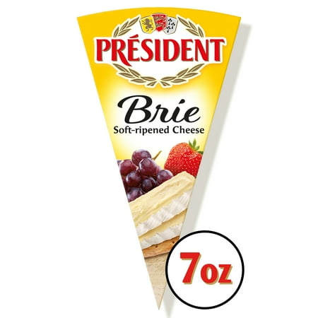 President Brie Cheese Wedge Foil Wrapped, 7 oz (Refrigerated)
