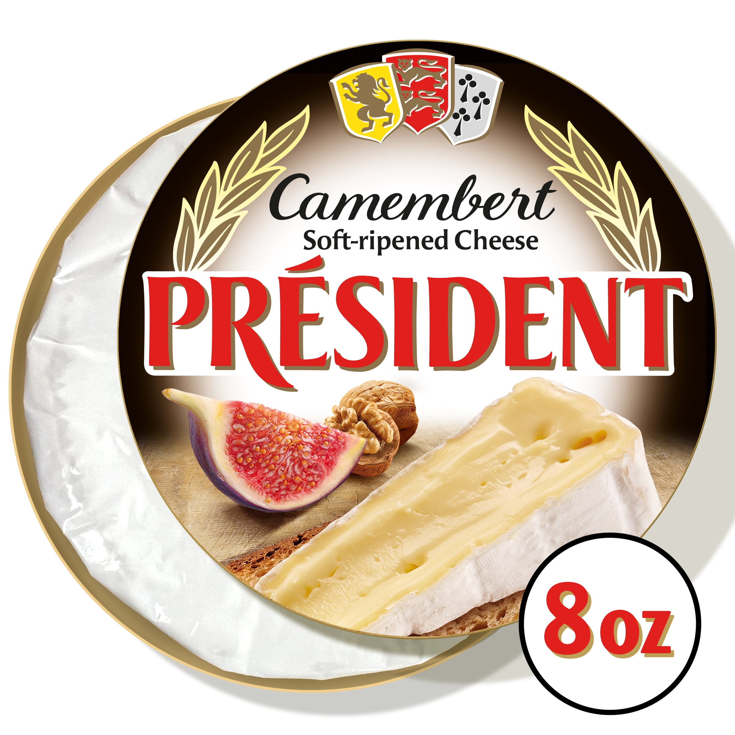 President Camembert Soft-Ripened Cheese, 8 oz (Refrigerated)
