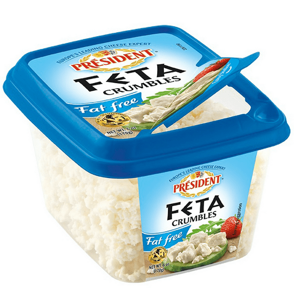 President Crumbled Fat Free Feta Cheese, 6 oz (Refrigerated)
