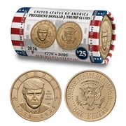 President Donald J. Trump 2026 $1 Coin Roll   Classic Horizontal Design   25 Brilliant Uncirculated Coins   Limited Edition of 25,000 Rolls