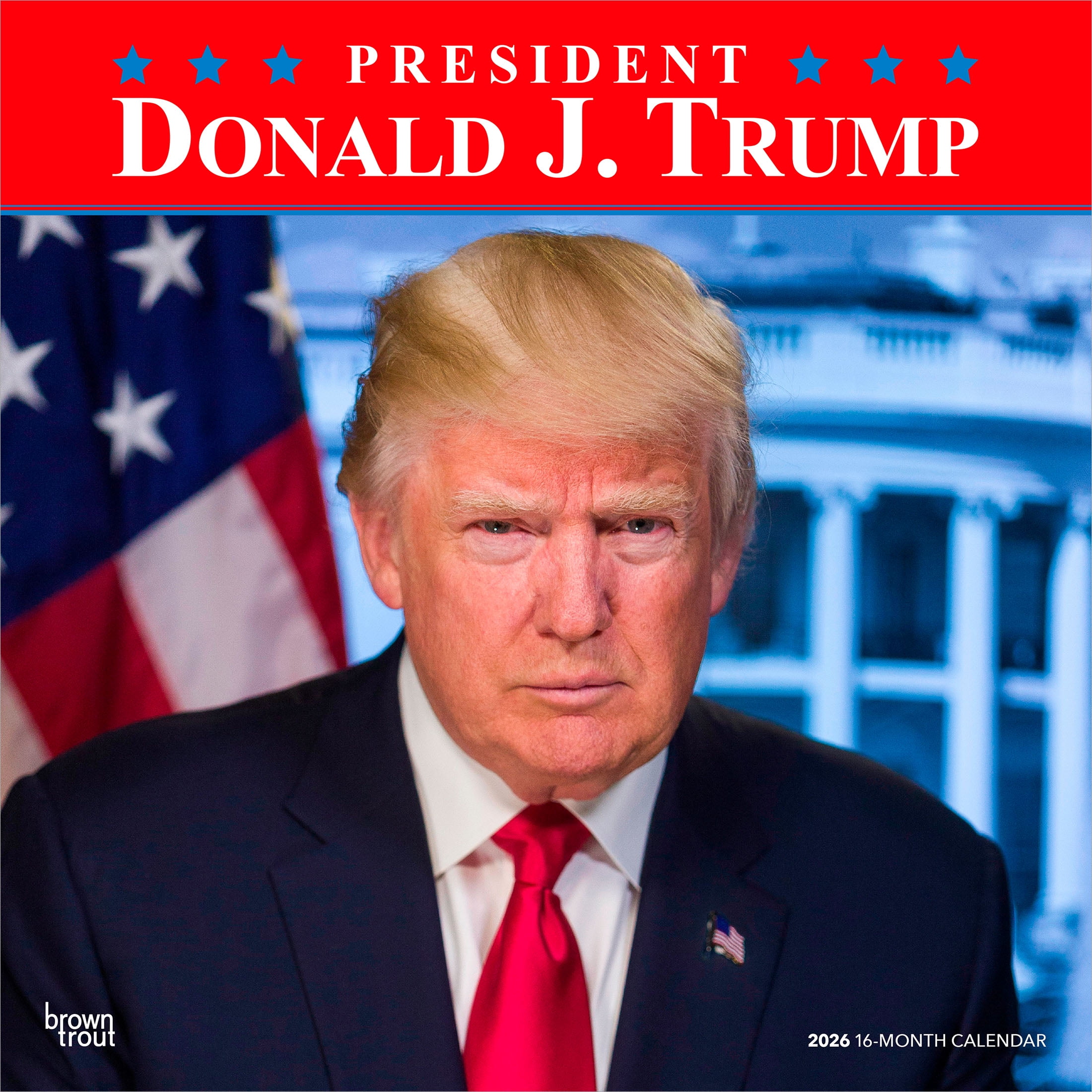 President Donald J. Trump | 2026 12x24" (Hanging) Wall Calendar | Plastic-Free