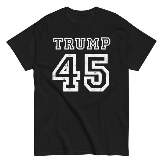 President Donald Trump 45 Shirt Faux Jersey 45th US America Unisex classic tee (Black, S)