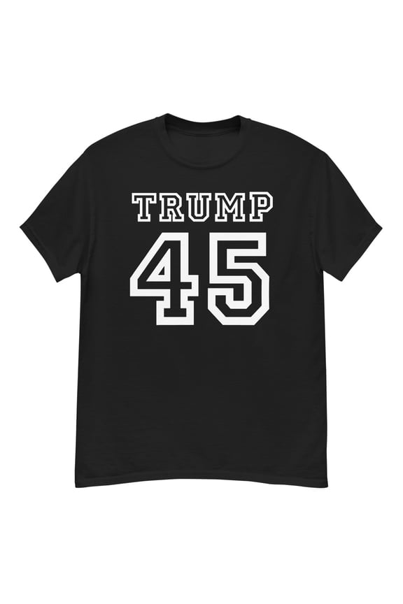 President Donald Trump 45 Shirt Faux Jersey 45th US America Unisex classic tee (Black, XL)