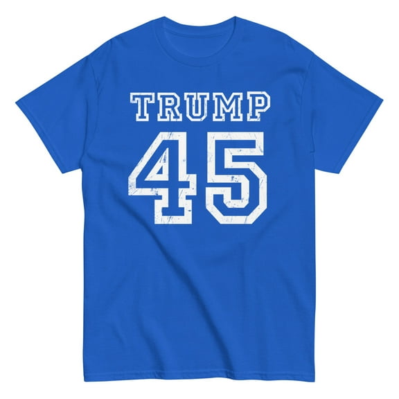 President Donald Trump 45 Shirt Faux Jersey 45th US America Unisex classic tee (Royal, S)