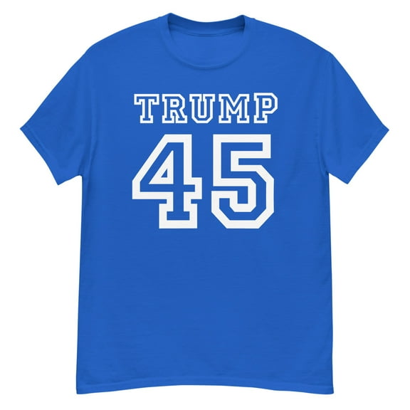 President Donald Trump 45 Shirt Faux Jersey 45th US America Unisex classic tee (Royal, S)