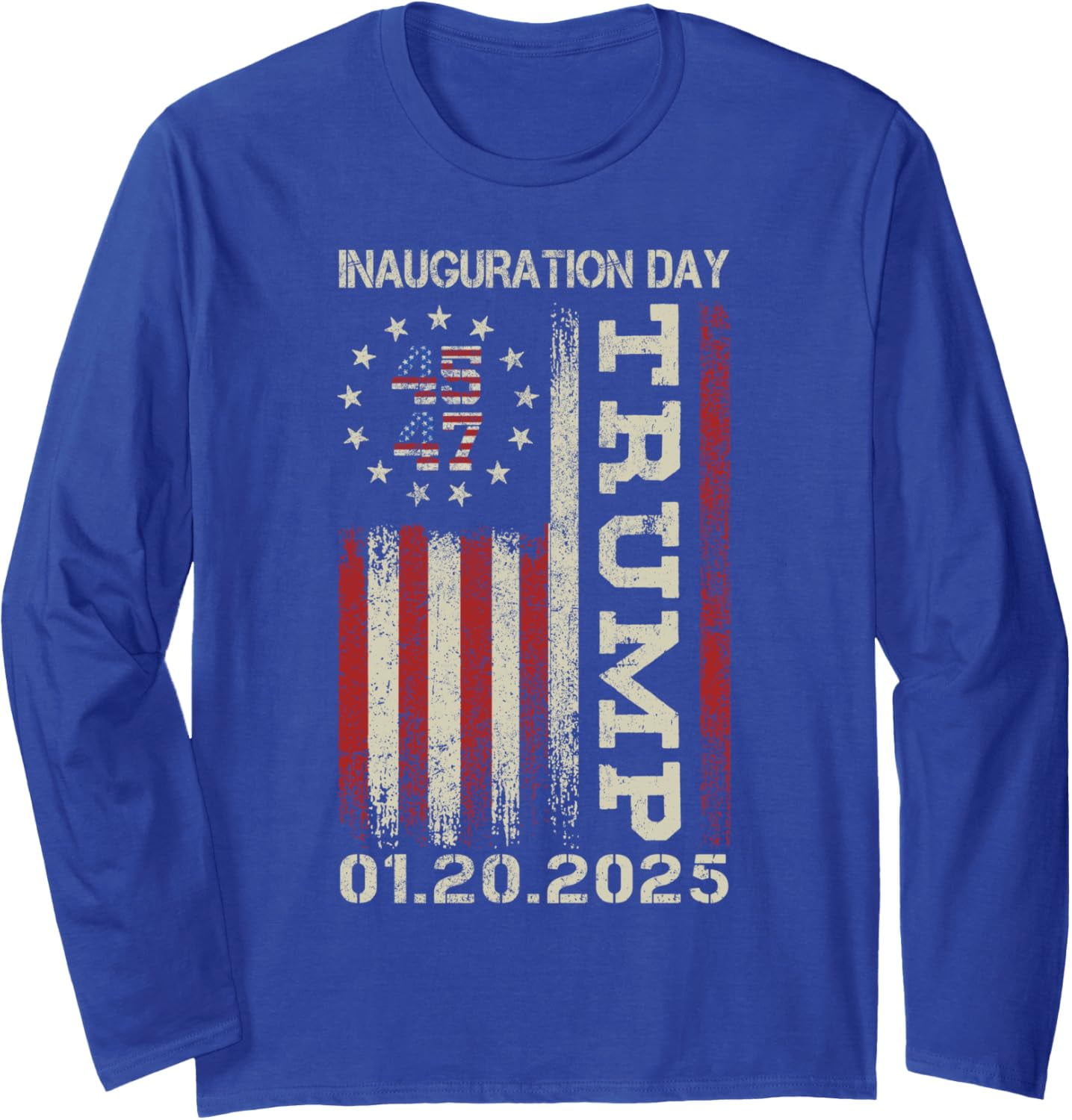 President Donald Trump Inauguration Day 2025 USA Flag Long Sleeve T