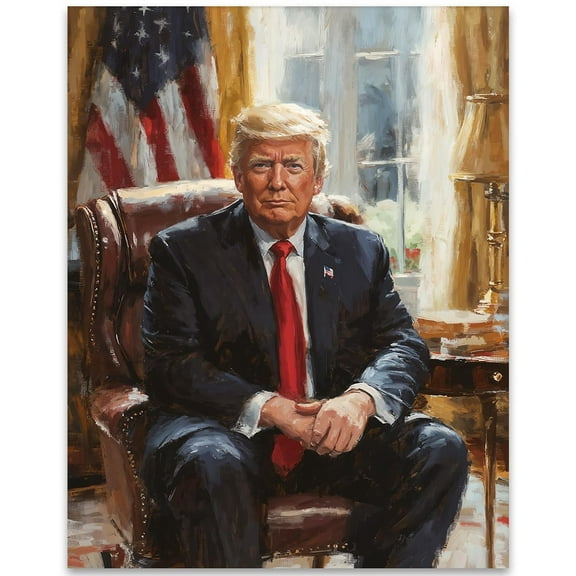 President Donald Trump - Presidential Portrait 11x14 Unframed Print, Patriotic Wall Art, Historical Political Art, Iconic Political Figure Poster, Strength & Power Wall Decor, Political Office Dcor