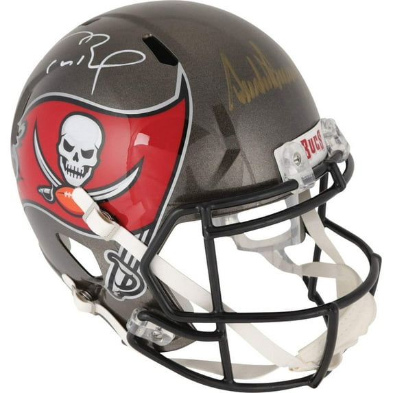 President Donald Trump Tom Brady Signed Riddell Buccaneers NFL Helmet JSA COA