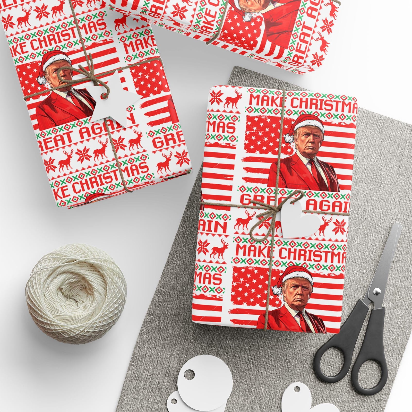 President Donald Wrapping Paper, President Gift Wrap for Christmas ...