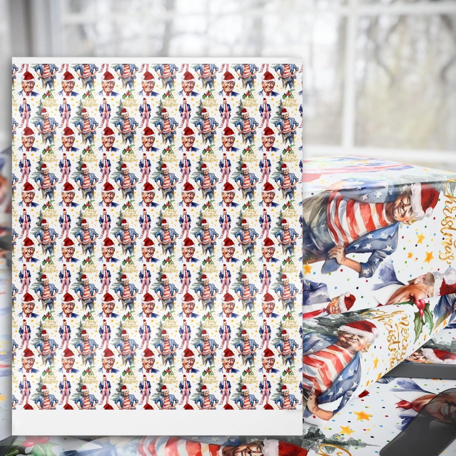 President Donald Wrapping Paper, President Gift Wrap for Christmas ...