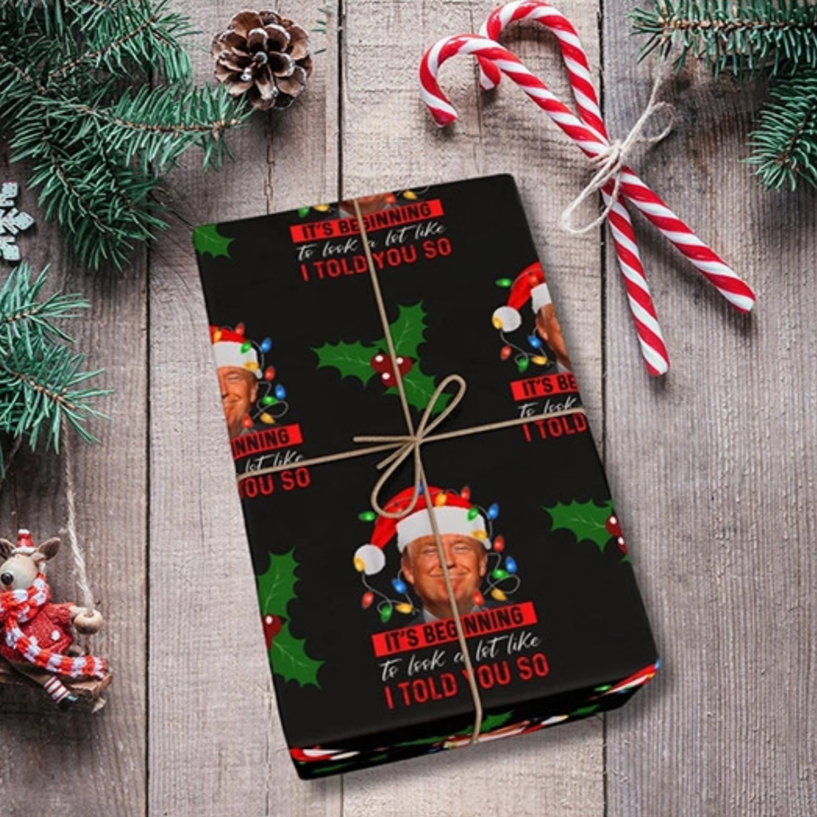 President Donald Wrapping Paper, President Gift Wrap for Christmas ...