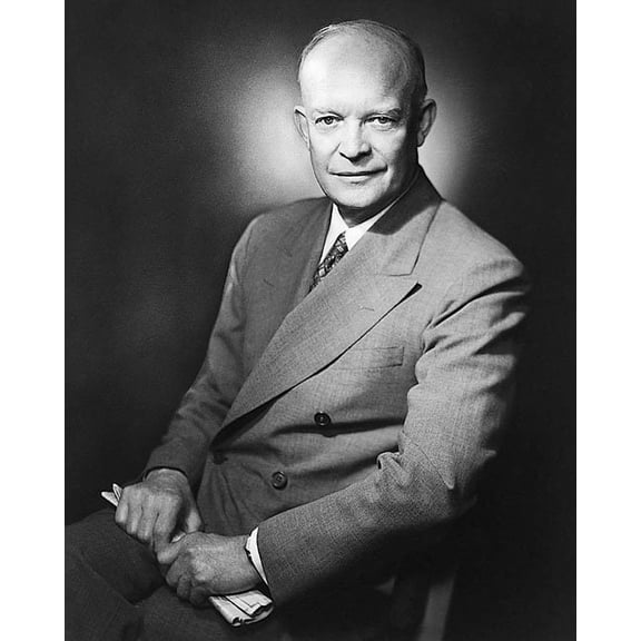 President Dwight D. Eisenhower Portrait - 20x30 Inch Glossy Laminated Poster - Stunning Detail and Bold Colors