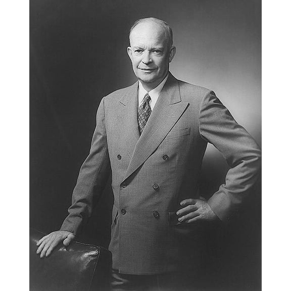 President Dwight Eisenhower Portrait - 12x18 Inch Laminated Poster - Stunning Detail and Bold Colors