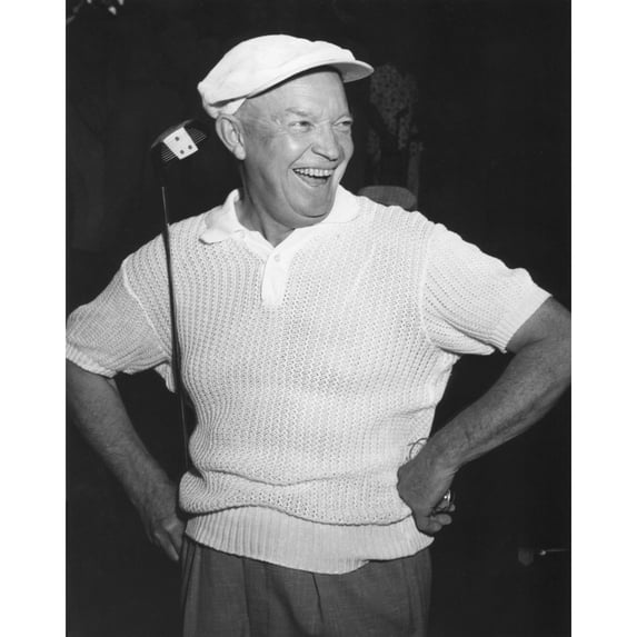 President Dwight Eisenhower Smiling While Golfing. Ca. 1954. - (Bsloc20141433) History (24 x 36)