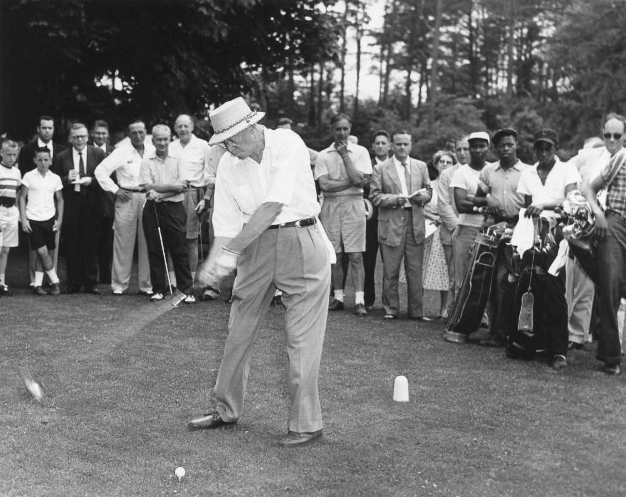 President Dwight Eisenhower Teeing Off. His Audience Includes African ...